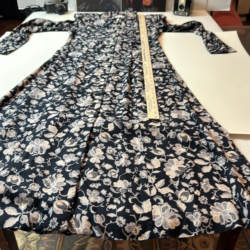 Vintage Talbots Floral Maxi Dress Cottagecore Prairie Button Front Midi Maxi 90s - Picture 10 of 12